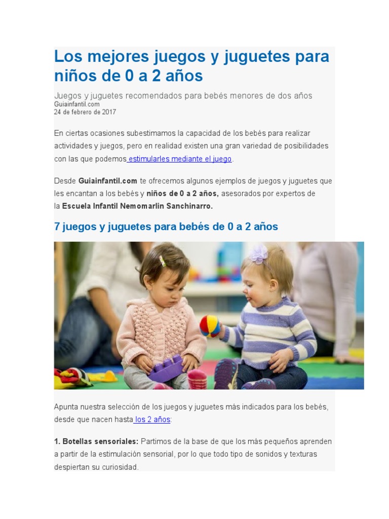 Los mejores juegos y juguetes para niños de 0 a 2 años