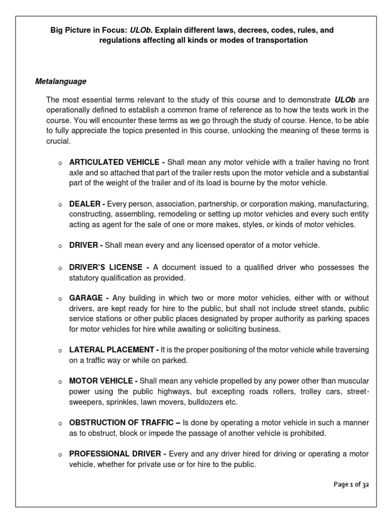 Transportation Laws & Regulations | PDF | Traffic | Traffic Light