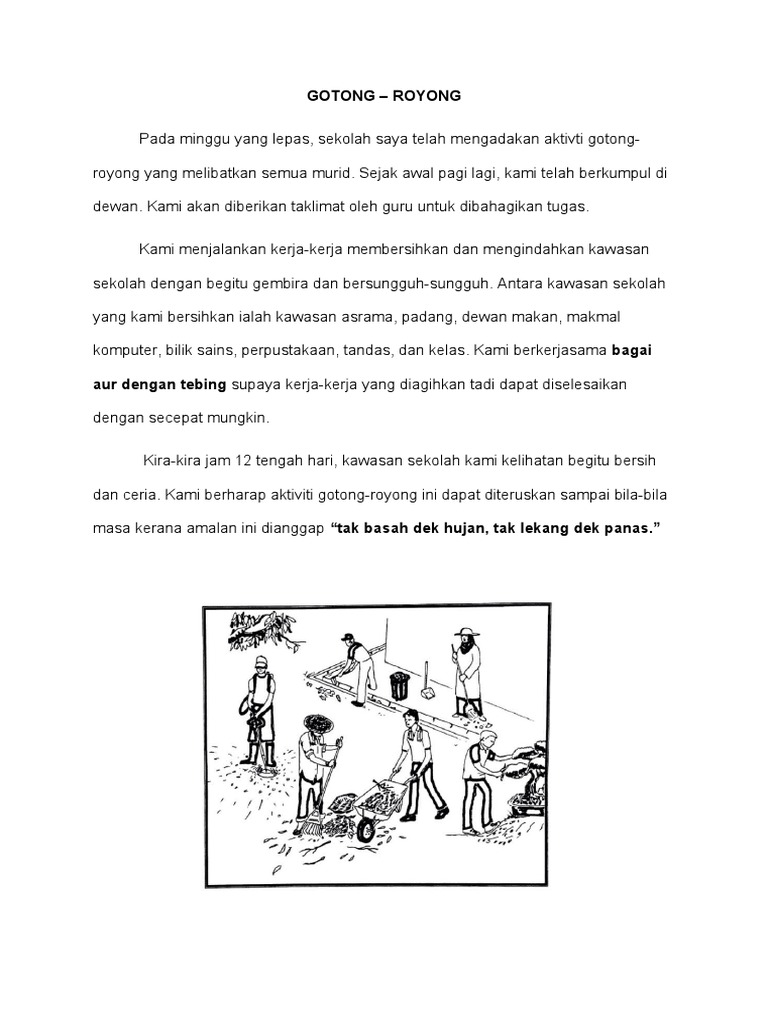 Murid Guru Gotong Royong Bersih Kampung