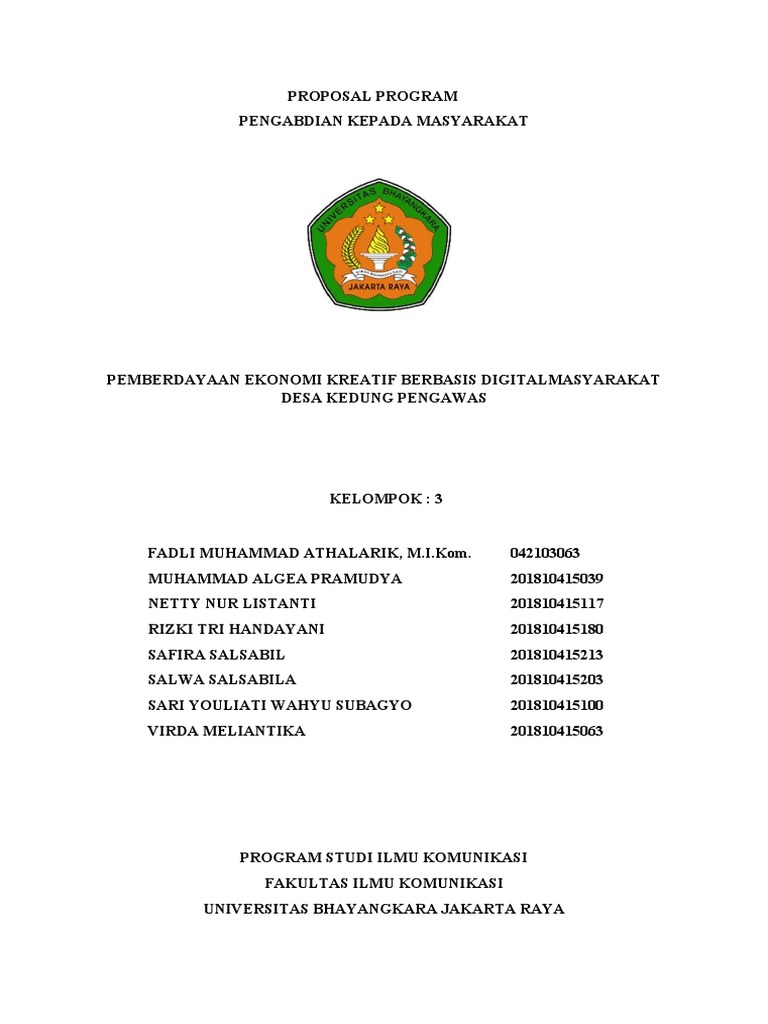 Proposal PKM - Kel 3 PMD 2021 | PDF | Ilmu Sosial