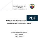 COPING UP: Criminal Law Book 2: Definition and Elements of Crimes