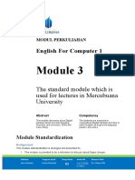 English For Computer 1: The Standard Module Which Is Used For Lectures in Mercubuana University