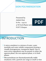 Microemulsion Polymerization: Presented by Ashish Dixit SR - No.:-252/07 3 B.Tech - Plastic Tech. H.B.T.I.Kanpur