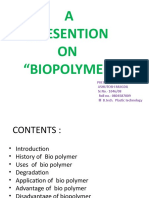 A Presention ON "Biopolymer"