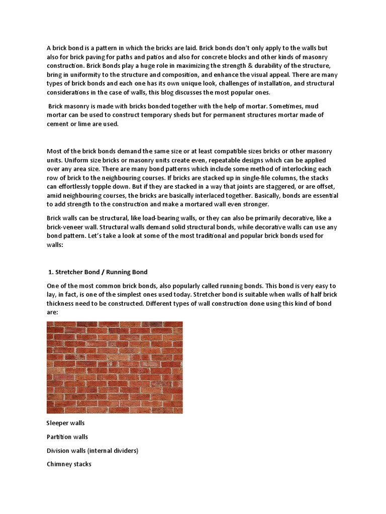 Brick Bonds Pdf _ A Guide to Brick Bonding Patterns – QQVSPA