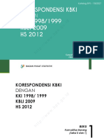 Korespondensi KBKI Dengan KKI 1998 - 1999 KBLI 2009 HS 2012 Buku 1 Komoditas Barang (Seksi 0 - 1)