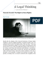 Critical Legal Thinking: Hannah Arendt: The Right To Have Rights