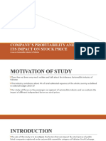 Company'S Profitability and Its Impact On Stock Price: A Case On Automobile Industry in Pakistan