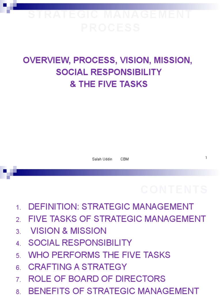 SESSION 1 Strategic Management Process | PDF | Strategic Management