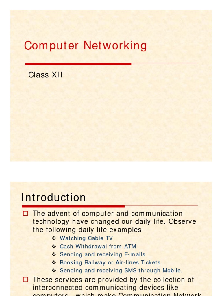 Computer Networking Class XII Descargar gratis PDF Network