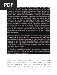Using Marxist Theory As Way To Critically Analyse This Great Song