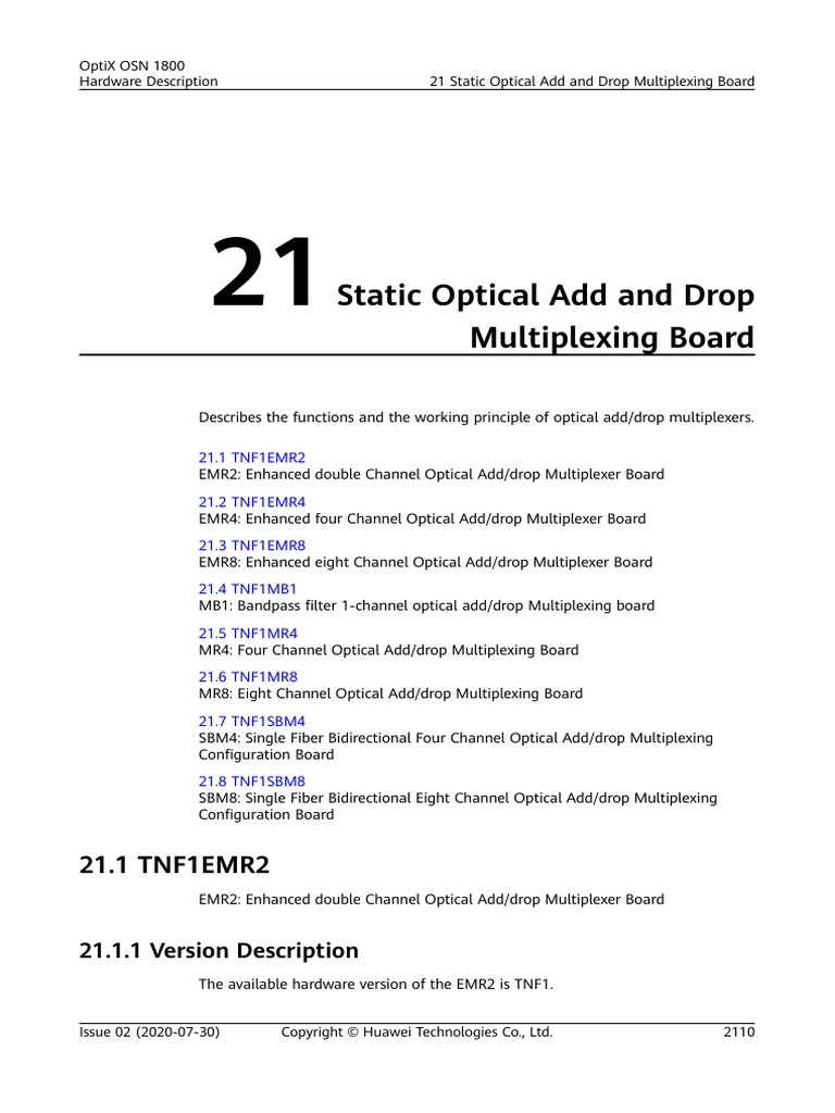 01-21 Static Optical Add and Drop Multiplexing Board | PDF | Wavelength ...