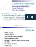 Resources & Competitive Capabilities, SWOT Analysis & Value Chain Analysis