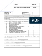 Commissioning Check Sheet For Air Handling Unit