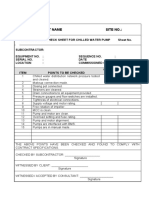 Project: Project Name Site No.:: Commissioning Check Sheet For Chilled Water Pump Sheet No
