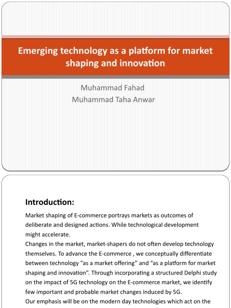 Emerging Technology As A Platform For Market Shaping | PDF | Wireless | 4 G