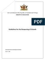 Guidelines For The Reopening of Schools Final