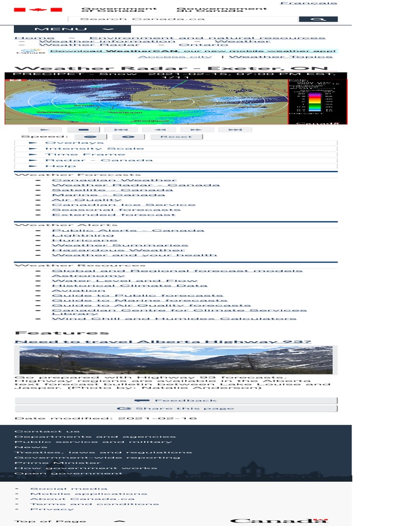 Weather Radar Exeter ON Environment Canada PDF