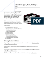 Grinding Machine Definition Types Parts Working Operations With PDF