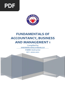 Fundamentals of Accountancy Business and Management 1 Module