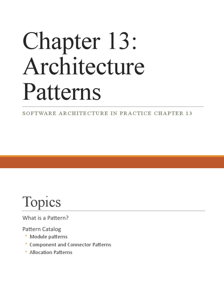 Architecture Patterns: Software Architecture in Practice Chapter 13 ...