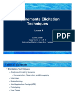 Requirements Elicitation Techniques: Department of CS & IT University of Lahore, Islamabad Campus