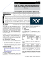 A Study On Students' Ability in Computer Aided Design and Drafting (Cadd) in Kattankulathur District