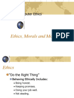 Computer Ethics: Ethics, Morals and Morality