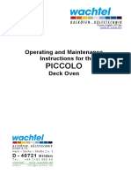 Piccolo: Operating and Maintenance Instructions For The Deck Oven