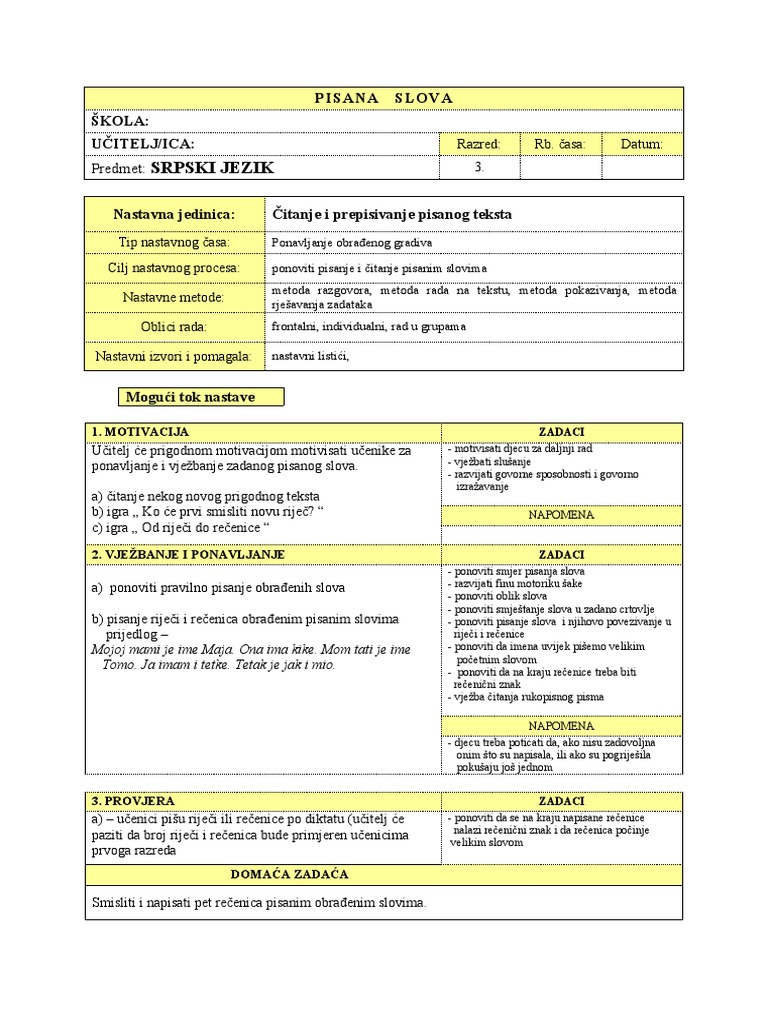 čitanje I Prepisivanje Pisanog Teksta Pdf