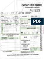 Comprobante único de consignación de cheques