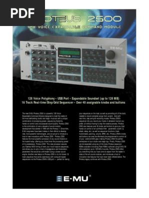 E-MU Proteus 2500 Data Sheet | PDF | Synthesizer | Sound