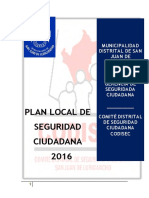 Plan de Seguridad Ciudadana Municipalidad de San Juan de Lurigancho Gerencia de Seguridada Ciudadana