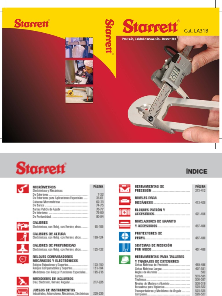 Starret Catalogo Instrumentos y Aparatos Starret | PDF | Metrología ...