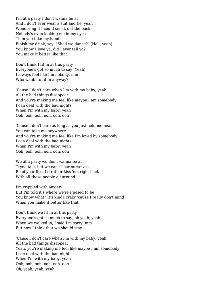 Ed Sheeran FT Justin Bieber I Don T Care Lyrics | PDF