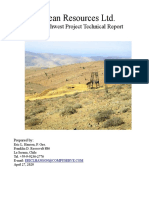 Andean Resources LTD.: Coba Southwest Project Technical Report