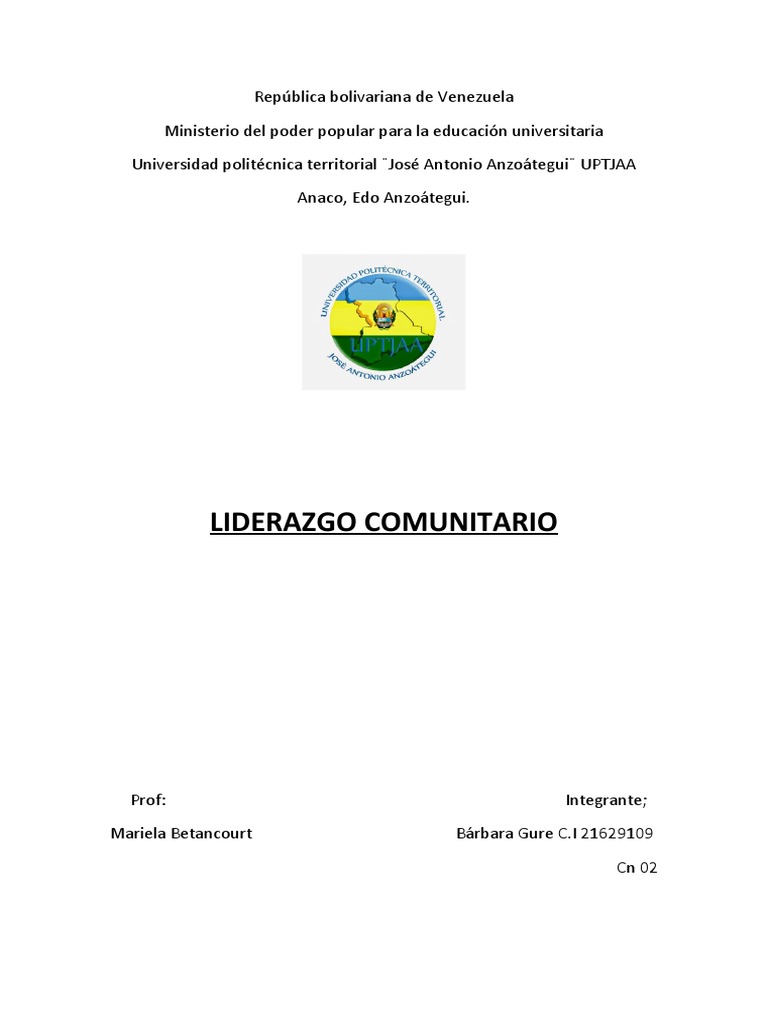 Liderazgo Comunitario | PDF | Comunidad | Liderazgo