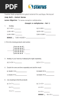 Jump Math - Content Review Lesson Objective: Concepts in Multiplication - Part 1