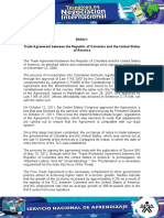 Essay: Trade Agreement Between The Republic of Colombia and The United States of America