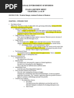 The Legal Environment of Business Exam #1 Review Sheet CHAPTERS: 1, 4 & 19