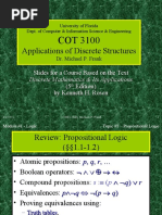 Applications of Discrete Structures: Slides For A Course Based On The Text (5 Edition) by Kenneth H. Rosen