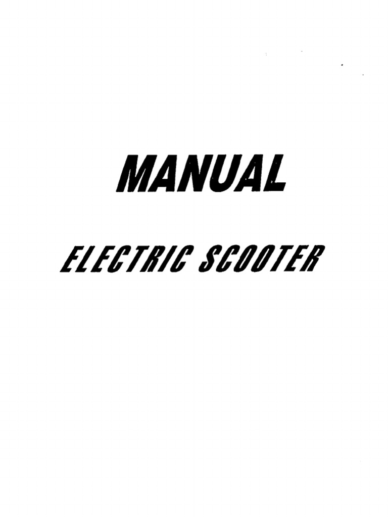 R2 Electric Scooter Manual PDF