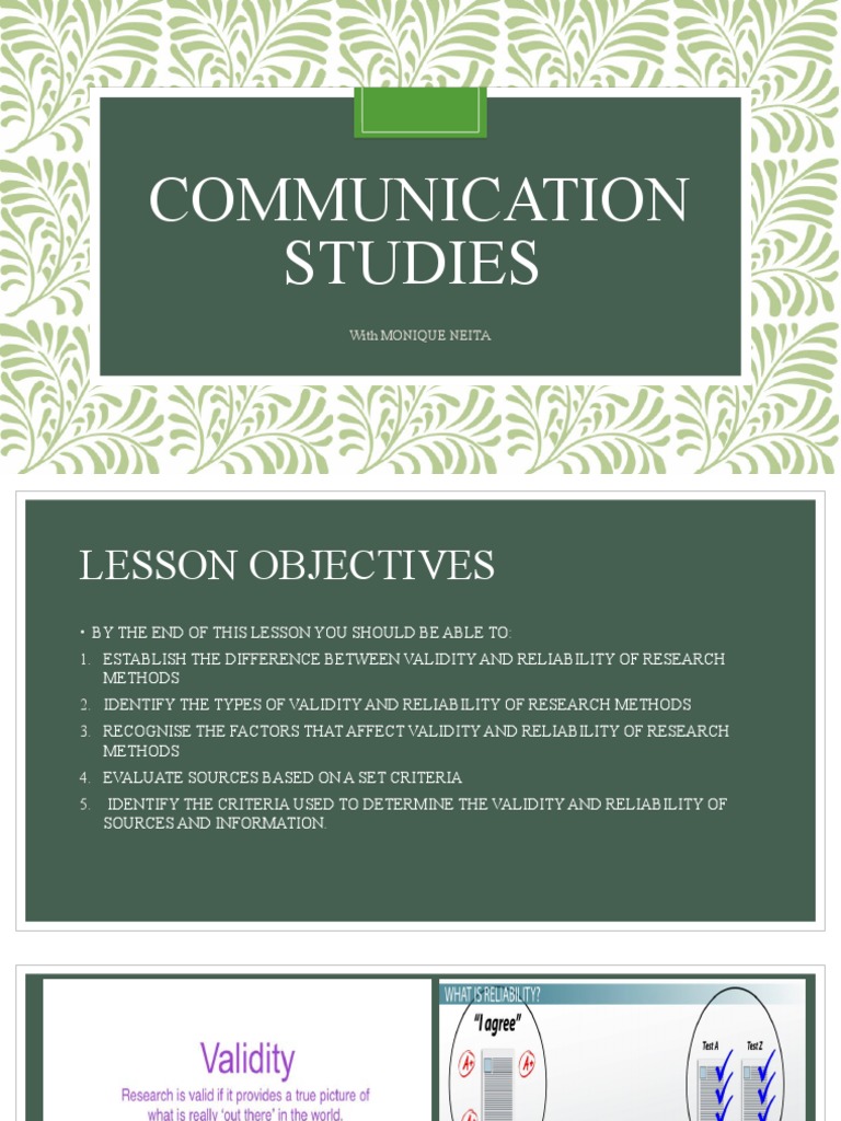 Understanding Research Validity & Reliability | PDF | Validity ...