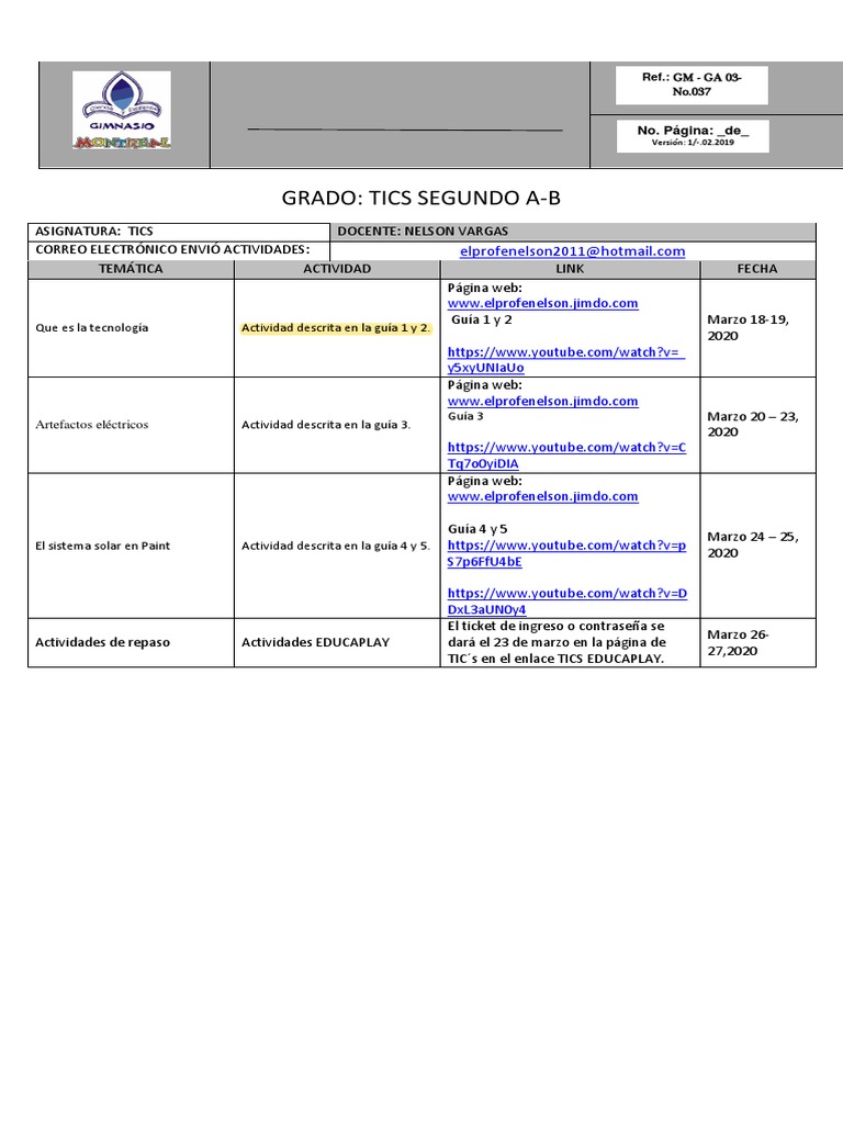 Tics Grado 2 | PDF | ciberespacio | Informática y tecnología de la ...