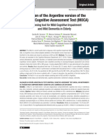 Validation of The Argentine Version of The Montreal Cognitive Assessment Test (MOCA)