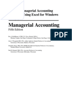 Managerial Accounting: Solving Managerial Accounting Problems Using Excel For Windows