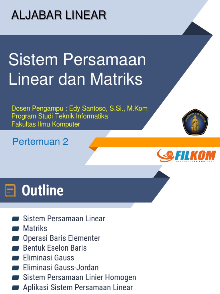 Sistem Persamaan Linear dan Matriks | PDF