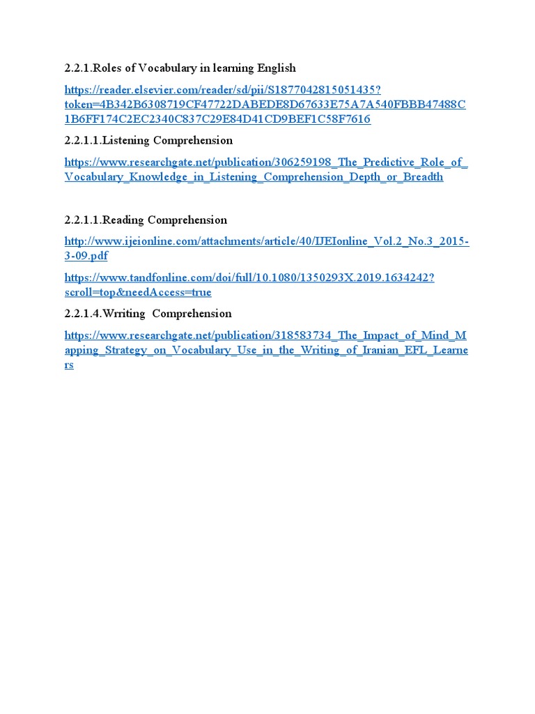 2.2.1.roles of Vocabulary in Learning English | PDF | Computers