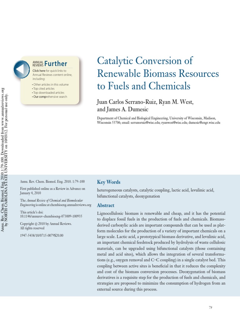 Biomass Conversion to Fuels and Chemicals | PDF | Biomass | Biofuel