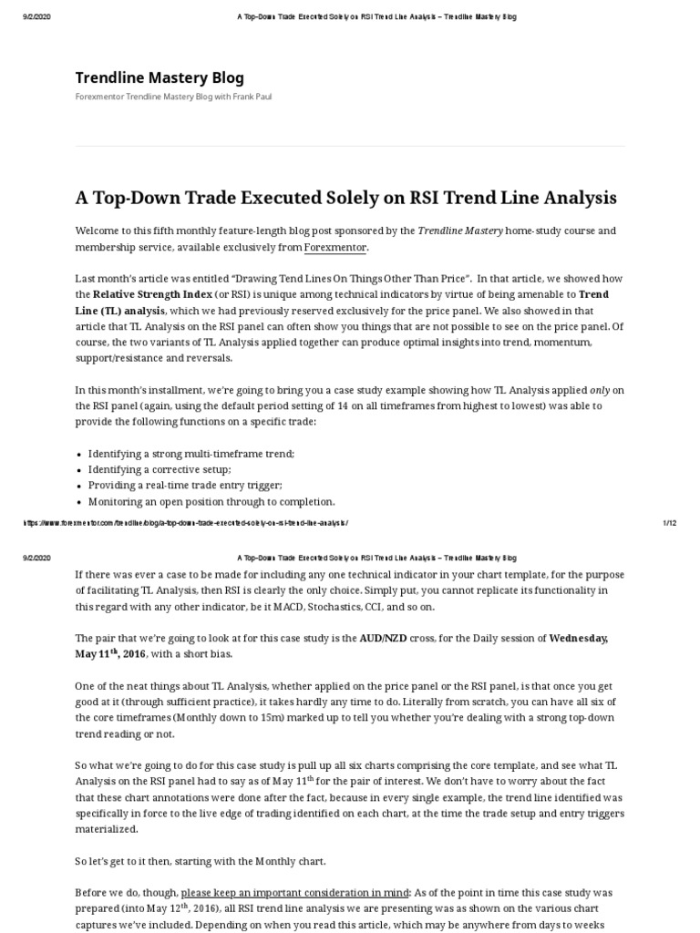 RSI Trend Line Analysis for Trading | PDF | Business